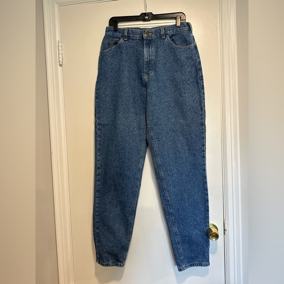 Lee Riders Y2K ‘07 Mom Jeans Dark Wash size 14 LONG. Tapered. 5 Pocket. - Picture 1 of 14